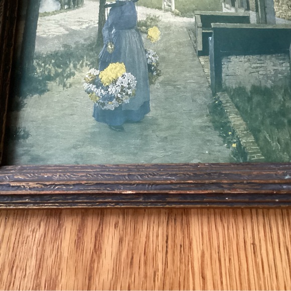 Vintage: Flower Girl in Holland Print ~ by George Hitchcock. - Picture 3 of 9